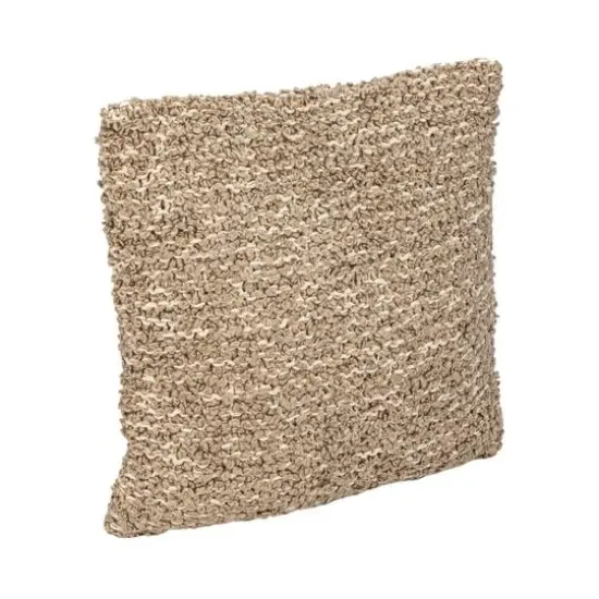 Hello Honey&reg; 20" Brown Woven Cotton Blend Boucl&eacute; Pillow {1}