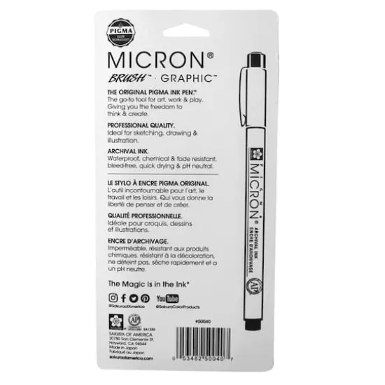 Sakura Pigma Brush, Graphic & Micron Set, 4-Pens, Sepia {3}