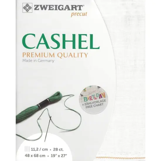 Zweigart® Cashel Precut 28 Count Premium Fabric, 19" x 27" Antique White {1}