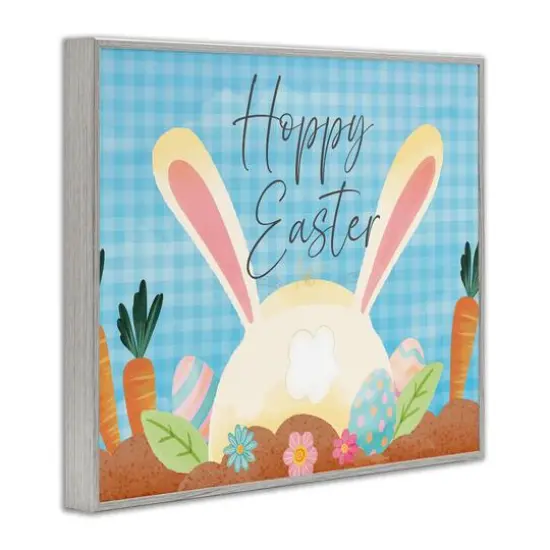 Stupell Industries Happy Easter Spring Carrot Garden Framed Giclee Art Gray {4}