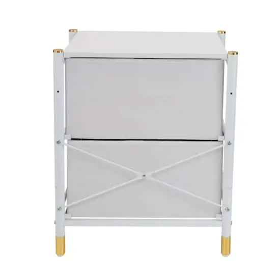 Simplify 2 Drawer Luxury Nightstand White {10}