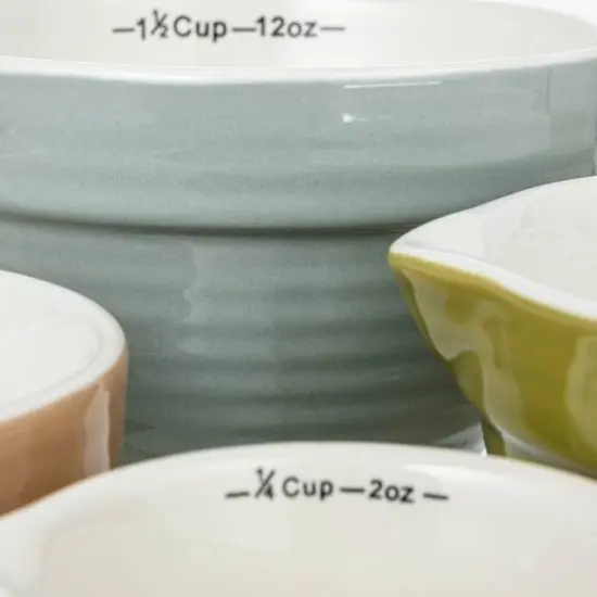 Hello Honey&reg; Multicolor Stoneware Batter Bowl Measuring Cups, 4ct. {3}