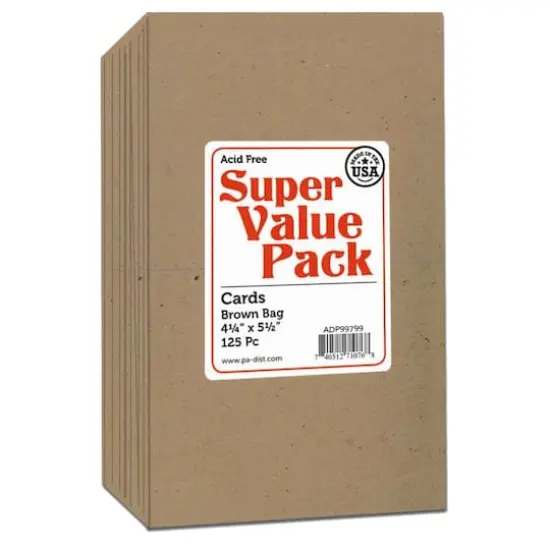 PA Paper&trade; Accents Super Value Brown Bag 4.25" x 5.5" Cards, 125ct. {1}