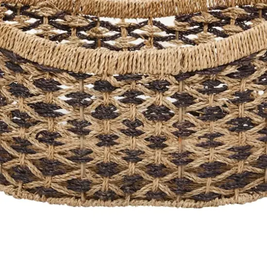 Brown Traditional Woven Sea Grass Storage Basket Set {4}