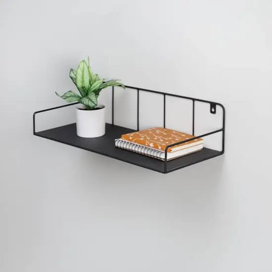 Honey Can Do Black Curved Metal Floating Shelf {5}