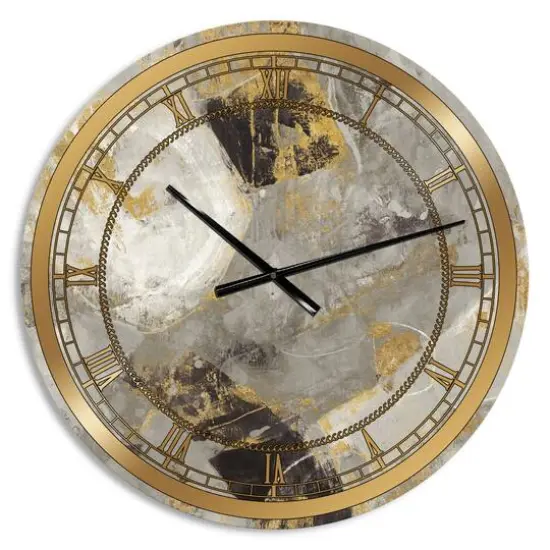 Designart Gold Desert Neutral Glam Wall Clock {2}