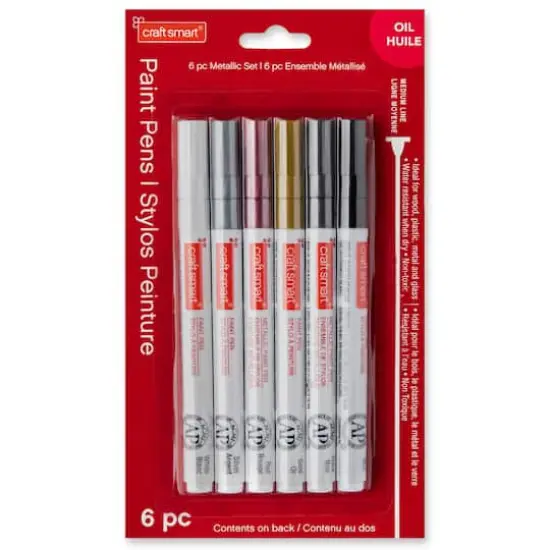 Metallic Medium Line Paint Pen Set by Craft Smart&reg; {3}