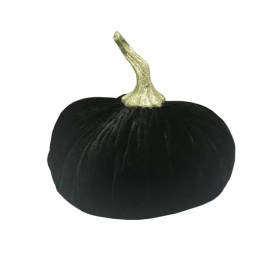 Flora Bunda&reg; 8" Velvet Decorative Pumpkin Black {1}