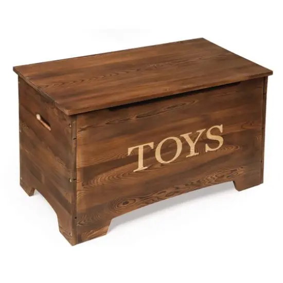 Badger Basket Caramel Brown Solid Wood Rustic Toy Box {1}