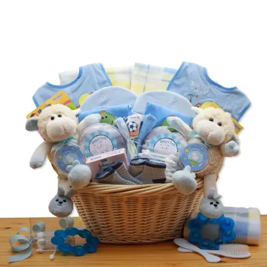 Double Delight Twins New Baby Boy Gift Basket {1}