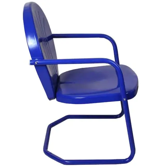 34" Outdoor Retro Tulip Armchair Blue {5}