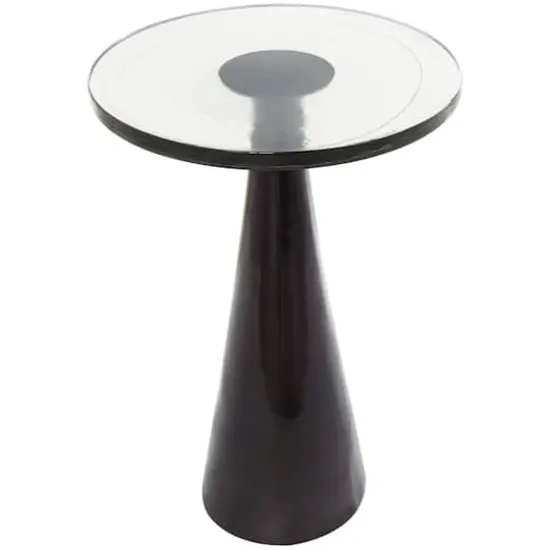 24" Black Aluminum Geometric Cone Accent Table {1}
