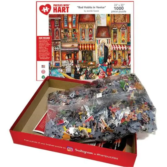 Hart Puzzles Bad Habits in Venice 1000 Piece Puzzle {4}