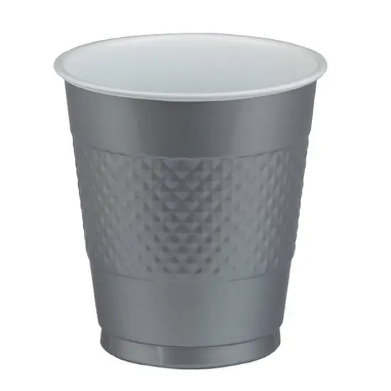 JAM Paper 12oz.Plastic Party Cups, 20ct. Silver {3}