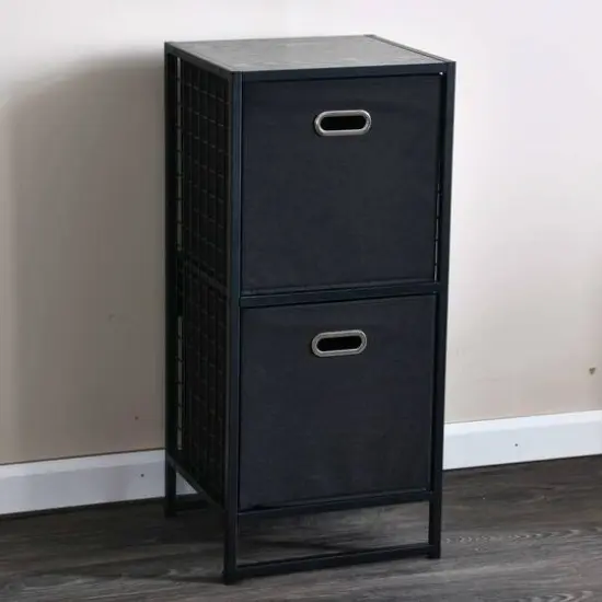 2 Pack Household Essentials 13" Fabric Storage Bins Black {4}