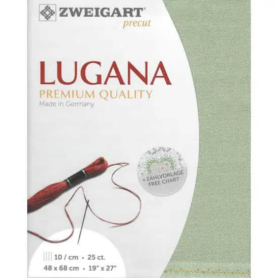 Zweigart&reg; Precut Lugana 25 Count Fabric Moss Green {1}