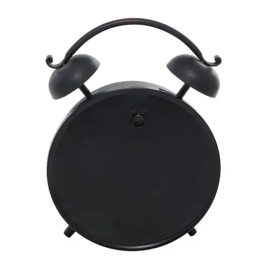 13" Black Metal Vintage Clock {7}