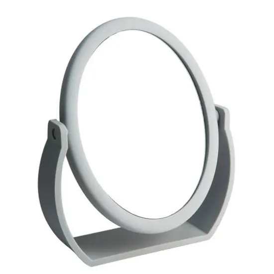 Home Details Swivel 10X Magnification Rubberized Vanity Mirror Gray {2}