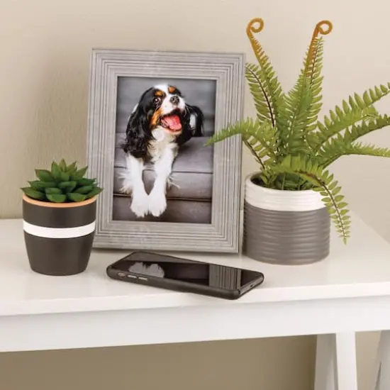 Expressions&trade; 5" x 7" Gray Ribbed Frame by Studio D&eacute;cor&reg; {4}