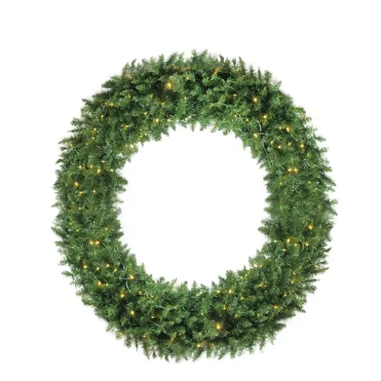 6ft. Pre-Lit Buffalo Fir Commercial Artificial Christmas Wreath {1}