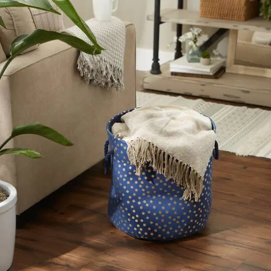 DII&reg; 15" Round Dots Fabric Bin Nautical {7}