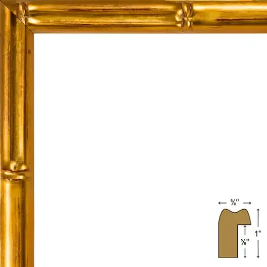 Craig Frames Vintage Bamboo Brushed Gold Picture Frame with Mat {5}