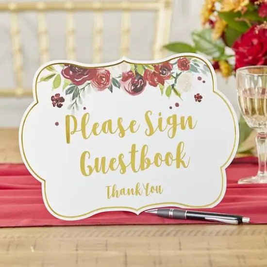 Kate Aspen&reg; Burgundy Blush Floral Party D&eacute;cor Sign Kit {8}