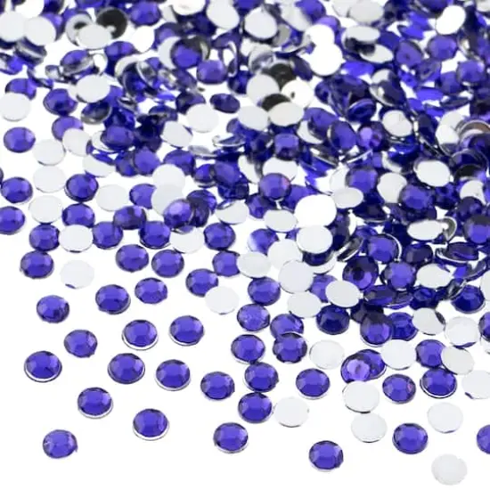 John Bead Acrylic Round Flat Back Rhinestones, 4mm Purple {1}