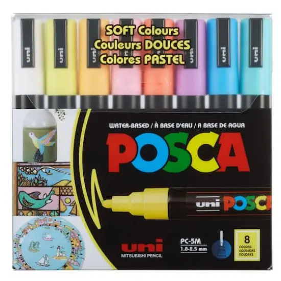 Uni Posca PC-5M Soft Color Medium Tip Marker Set {1}