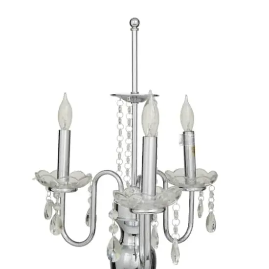 Silver Metal Table Lamp 16" x 16" x 31" {5}