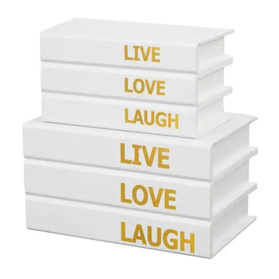 Live, Laugh, Love Canvas Storage Book Box Set White {1}