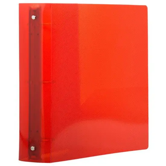 JAM Paper 2" Glass Twill Plastic 3-Ring Binder Red {4}