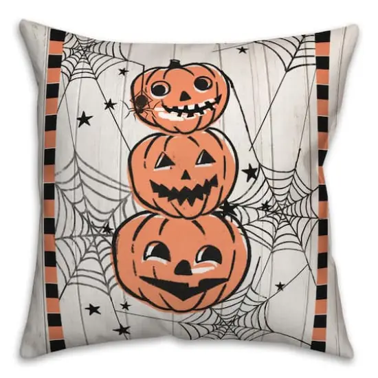 Jackolantern Stack 18" x 18" Throw Pillow {1}