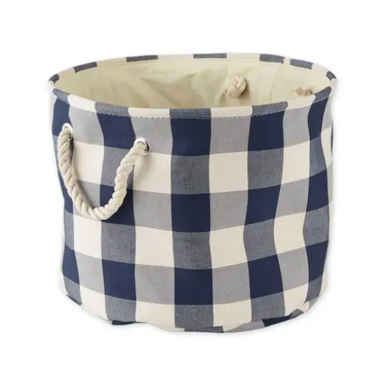 DII&reg; Medium Buffalo Check Round Storage Bin Black/White {2}