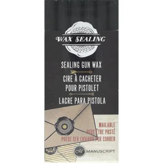 Manuscript Wax Sealing Gun Wax Sticks, 6ct. Black {1}