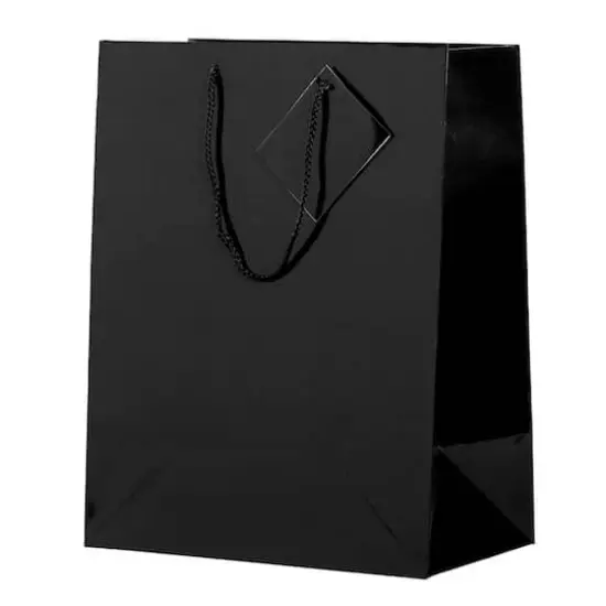JAM Paper Large Glossy Gift Bags with Rope Handles, 3ct. Black {4}