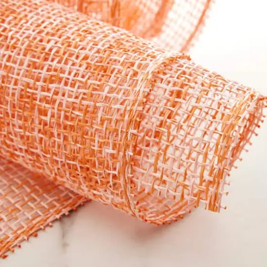 10" x 19ft. Orange & White Window Poly Burlap Mesh by Celebrate It&trade; {3}