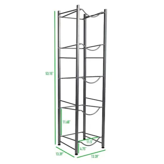 Mind Reader Silver 5-Gallon Water Bottle Jug Storage Rack {4}