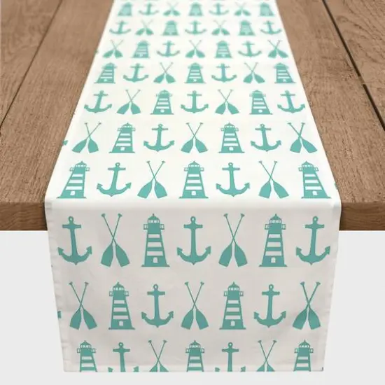 Nautical Icons Indoor/Outdoor Table Runner Blue {4}