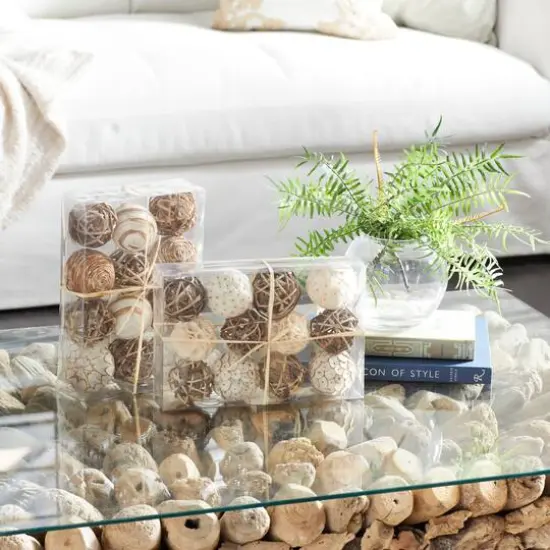 3" Natural Dried Floral Vase Filler Orb Set {6}