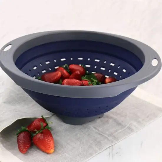 Oster Bluemarine Navy Collapsible Polypropylene Colander {5}
