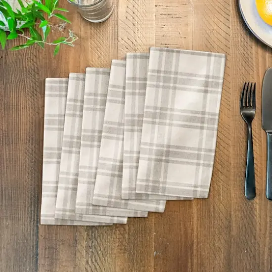 Gray Plaid Cotton Twill Napkin {4}