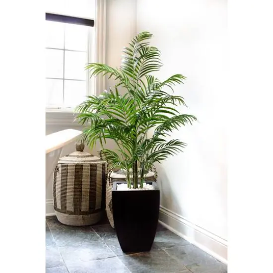 4.5ft. UV Resistant Areca Palm Tree with Black Wash Planter {8}