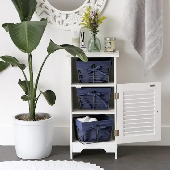 DII® Small Vintage Gray Wire Basket with French Blue Liner, 3ct. {6}