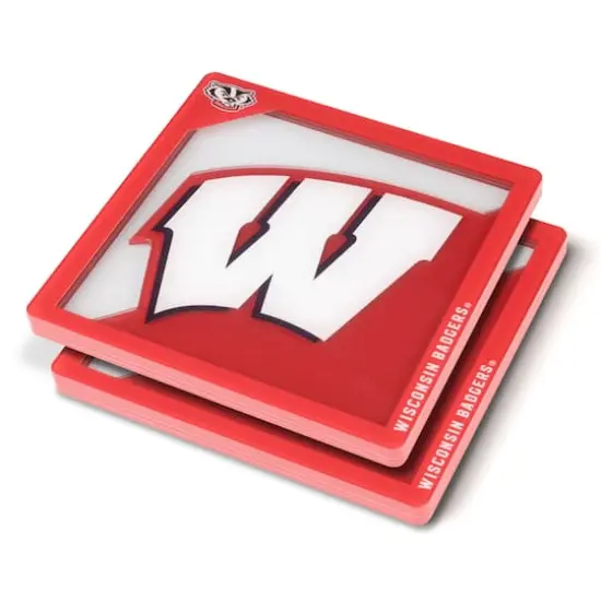 College Team 3D Logo Series Coasters, 2ct. Wisconsin Badgers {1}