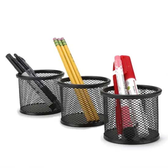 Mind Reader 3 Pack Black Mesh Paper Clip Holder {3}