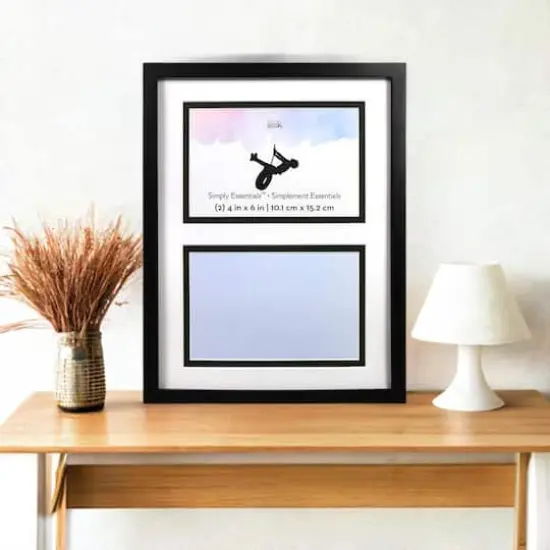 Simply Essentials&trade; 2 Opening 4" x 6" BlackCollage Frame with Mat by Studio D&eacute;cor&reg; {1}