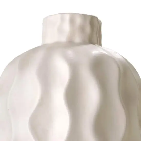 American Art Decor 19.5" Porcelain Purity Tabletop Vase Cream {5}
