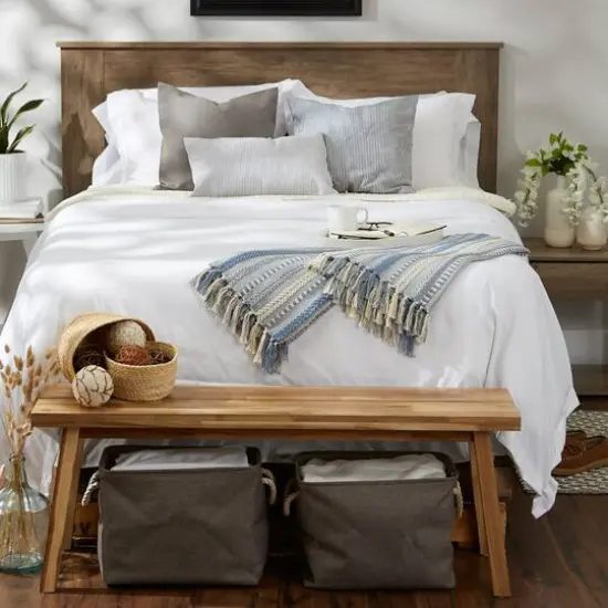 DII&reg; Stonewash Blue Braided Stripe Throw {8}