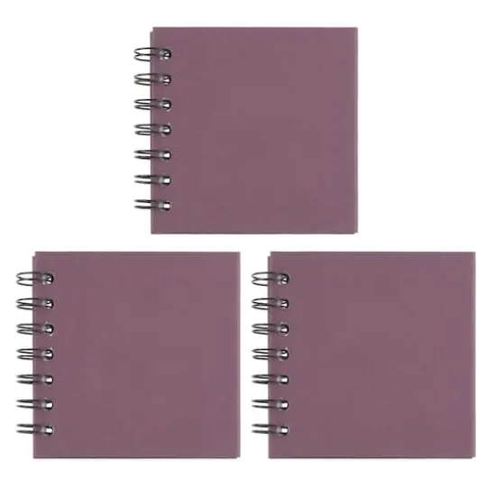 4" x 4" Spiral Bound Scrapbook Albums, 3ct. by Recollections&trade; Purple {1}